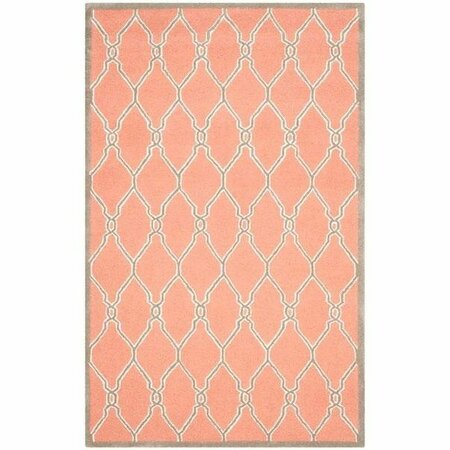 SAFAVIEH Cambridge Hand Tufted Accent Rug- Coral - Ivory- 2 x 3 ft. CAM352W-2